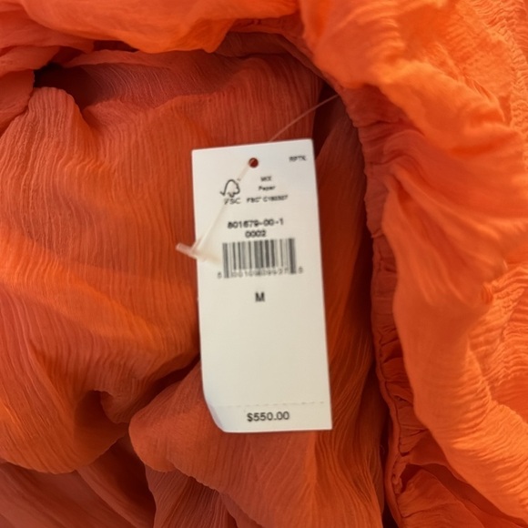 NWT! Banana Republic Solar Orange Aveline Crinkle Silk Maxi Dress -Multiple - Picture 6 of 7
